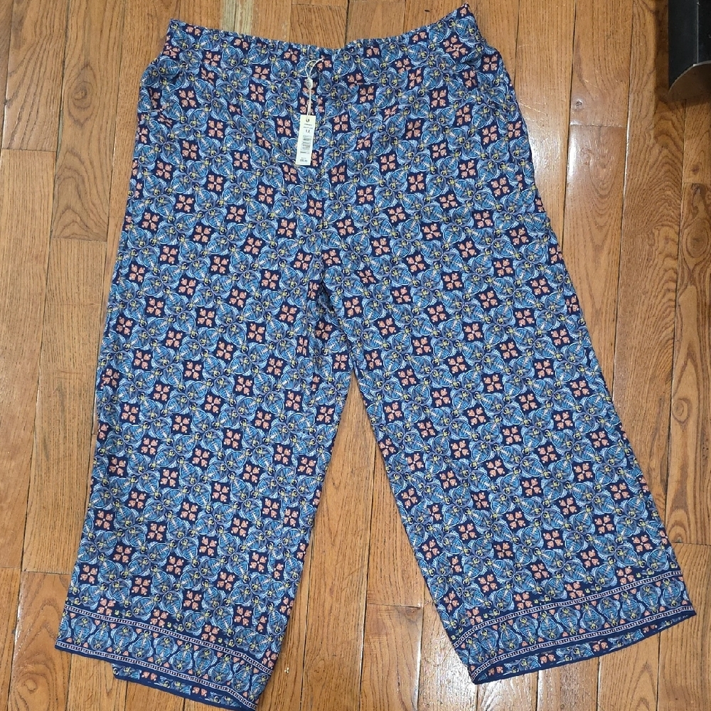 Max Studio Blue and Orange Patterned Pants